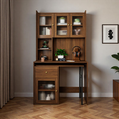 Ensemble de bureau d'ordinateur avec portes en verre Antheris