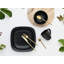 Magic Black Square Stoneware Dinnerware Set 16 Piece - Service for 4