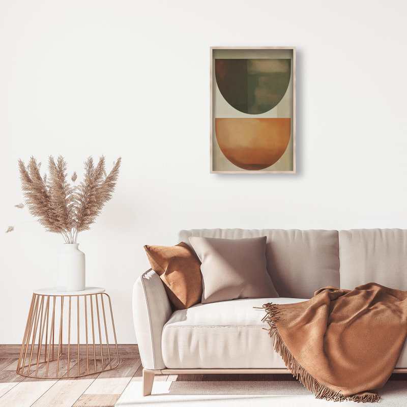 Oliver Gal Sun-Kissed Minimalism II Abstract - Luxury Shadowbox Framed Wall Art, 47" H x 32" W, Cream