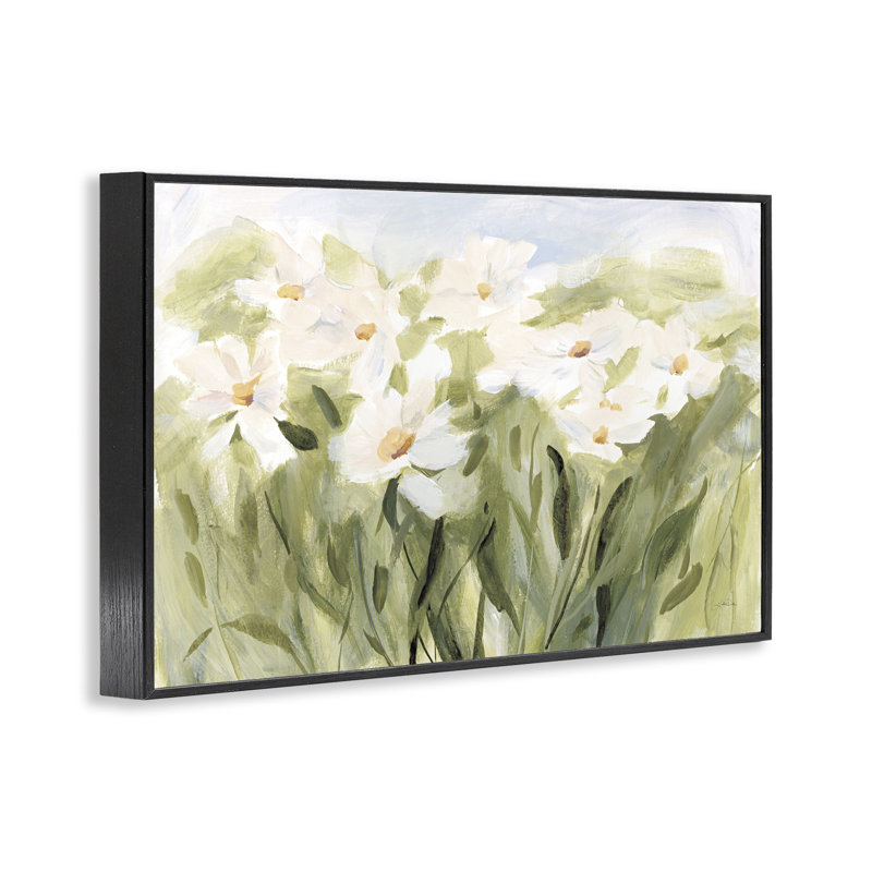 «Daisy Meadow View Art» par Katrina Pete bf-991, H 12 po x l 18 po, Giclée encadrée noir minuit