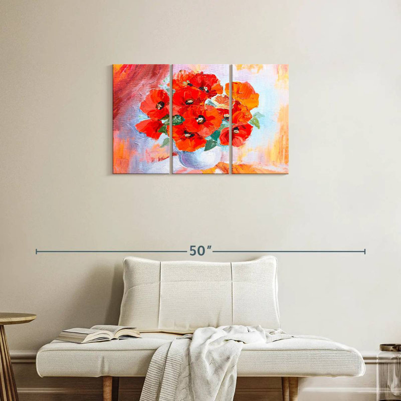 Harnek Poppies Flowers, 20" H x 33" W