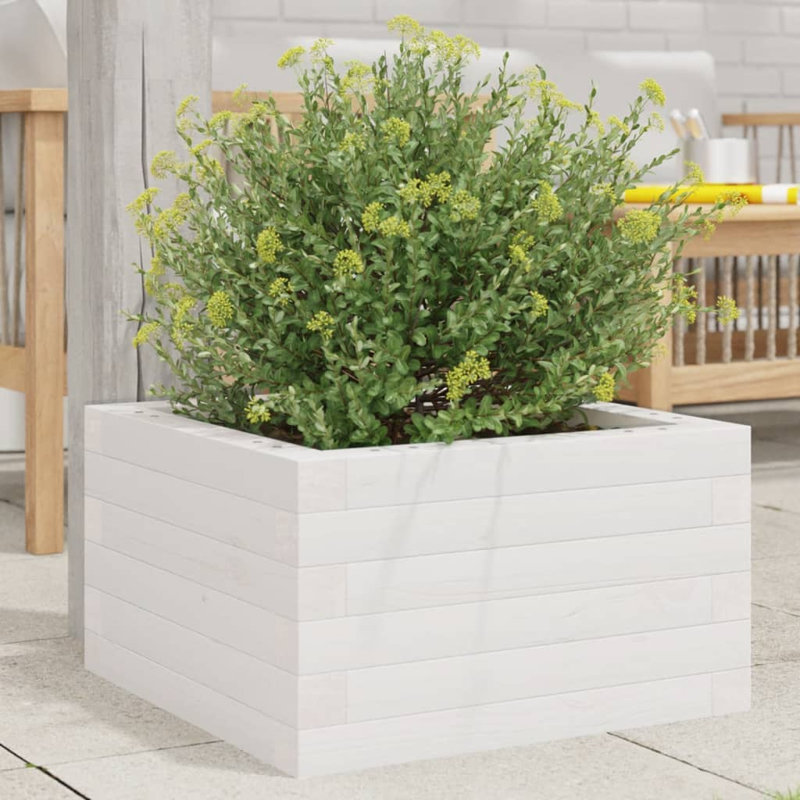 Amiela Planter Box, White , 23cm H x 40cm W x 40cm D