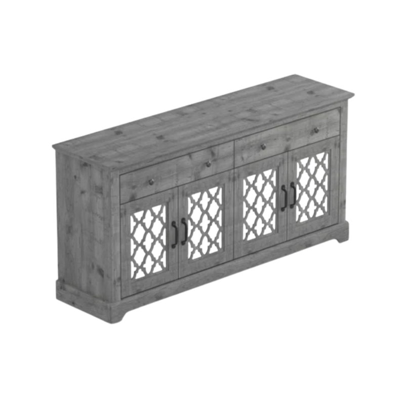 Chessani Transitional 2 Piece Sideboards Set, Mexican Gray
