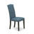 5 Piece Dining Room Table Set Includes a Rectangle Kitchen Table with X-Legs and 4 Mineral Blue Linen Fabric Parson Dining Chairs, Wire brushed Black-825572233