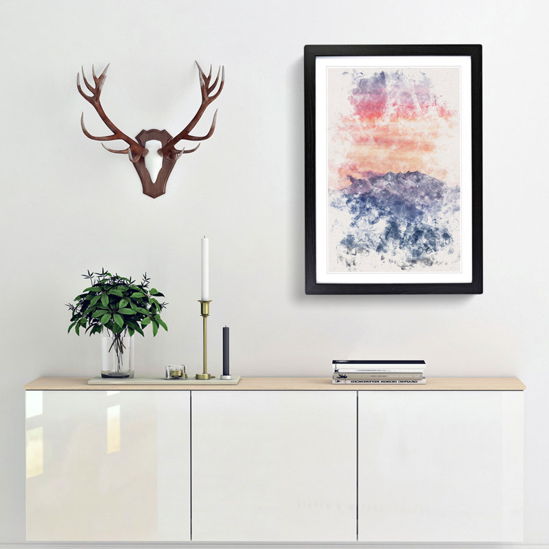 Swiss Mountain - Picture Frame Graphic Art, Black Framed, 87cm H x 62cm W x 2cm D