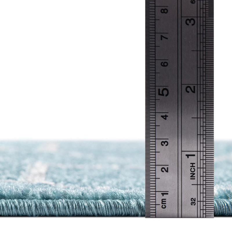 Tapis bleu menthe Debrodie, Rectangle 2 pi x 3 pi 1 po
