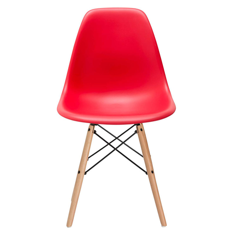 Chaise d'appoint avec pieds en bois naturel. Chaise Carbone Clegg Eiffel Style (rouge), Rouge