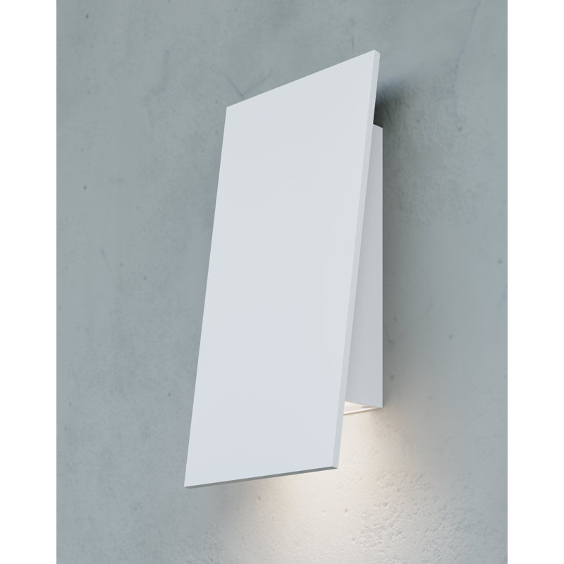 Angled Plane LED Outdoor Sconce, White