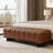 Indoor Dining Bench with Brown PU Fabric, Rubber Wood Legs, 250 lbs Capacity-630783536
