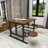 Teak Wood Dining Table with Attached Seats-94225242-94225240-94225241