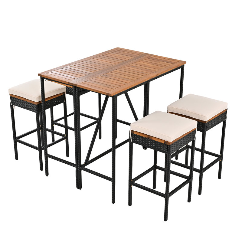 Ensemble repas d'extérieur rectangulaire L 43,3 po pour 4 personnes Hataway, 4