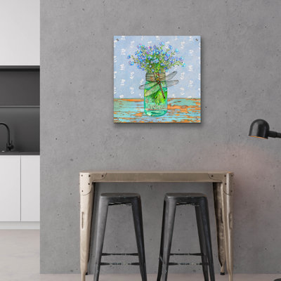  «Forget-me-not» par Marvindale, art mural en verre acrylique, 24 po x 24 po