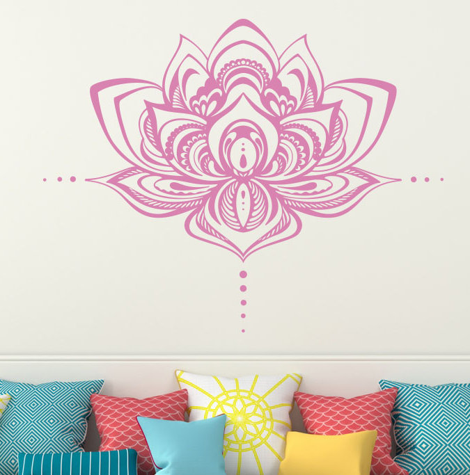 Décalcomanie murale fleur lotus Natazhat, Rose tendre