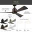 Ventilateur de plafond 3 pales 52 pouces avec télécommande-362142116