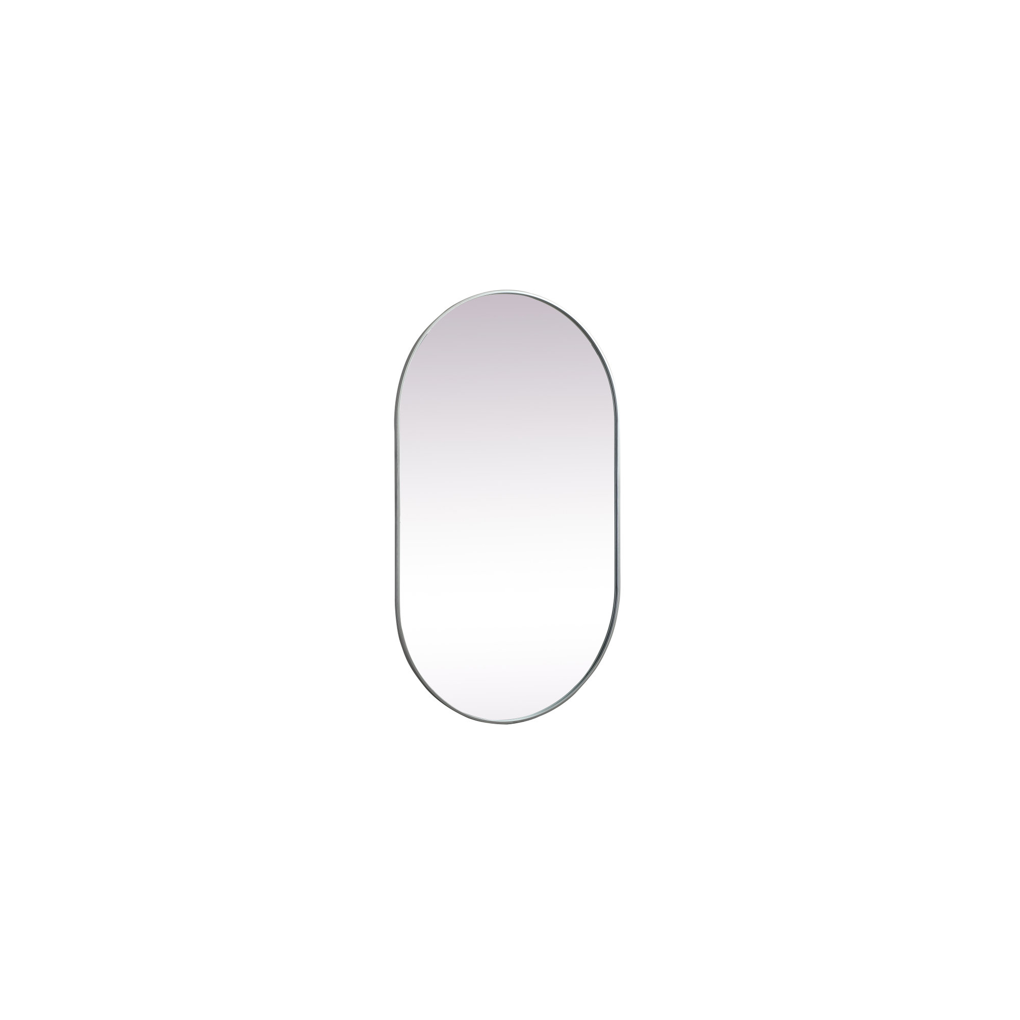 Elington Metal Oval Mirror, Silver, 60"  x 36" 