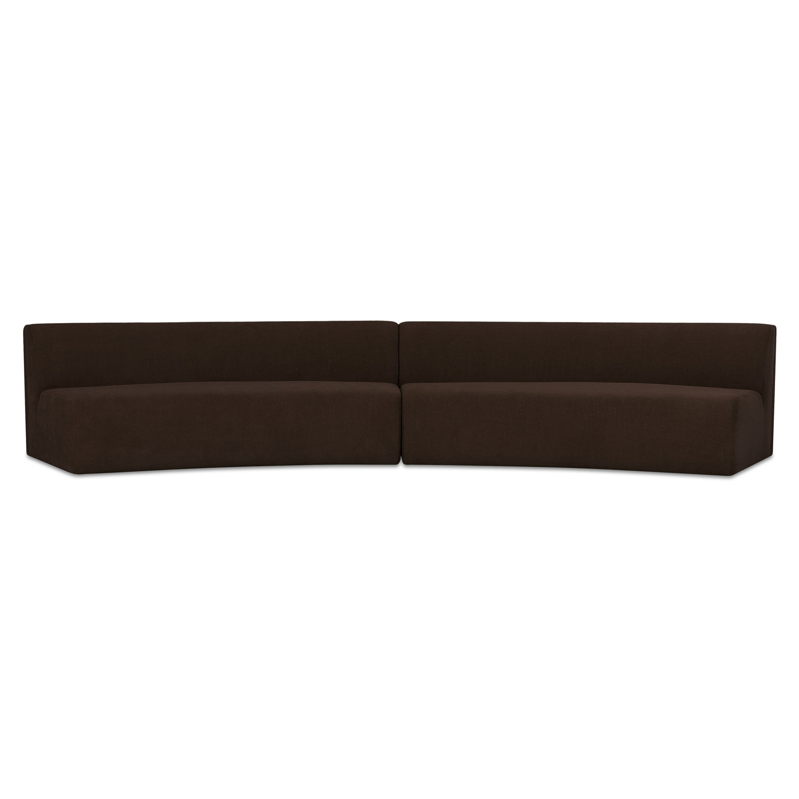 REMI Modular Upholstered Reversible Sectional, Brown Polyester, 28.3" H x 161.4" W x 39" D