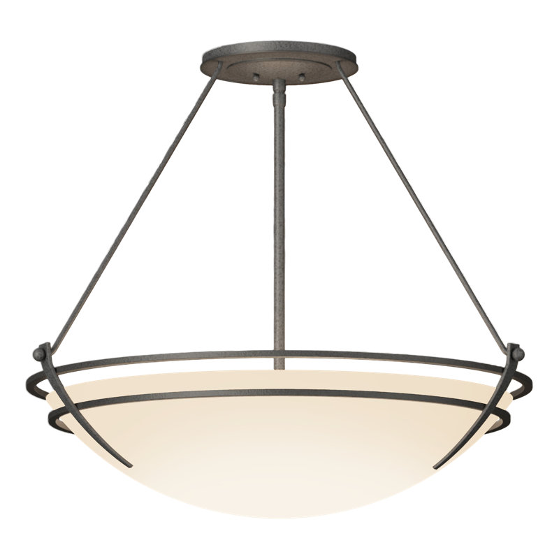 Tryne Semi Flush Mount, Natural Iron, 23.7" H x 28.6" W x 28.6" D, Opal
