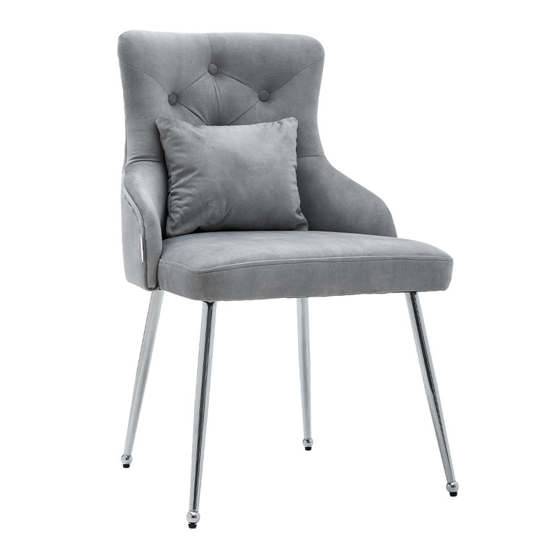 48cm H Upholstered Cross Back Accent in Grey