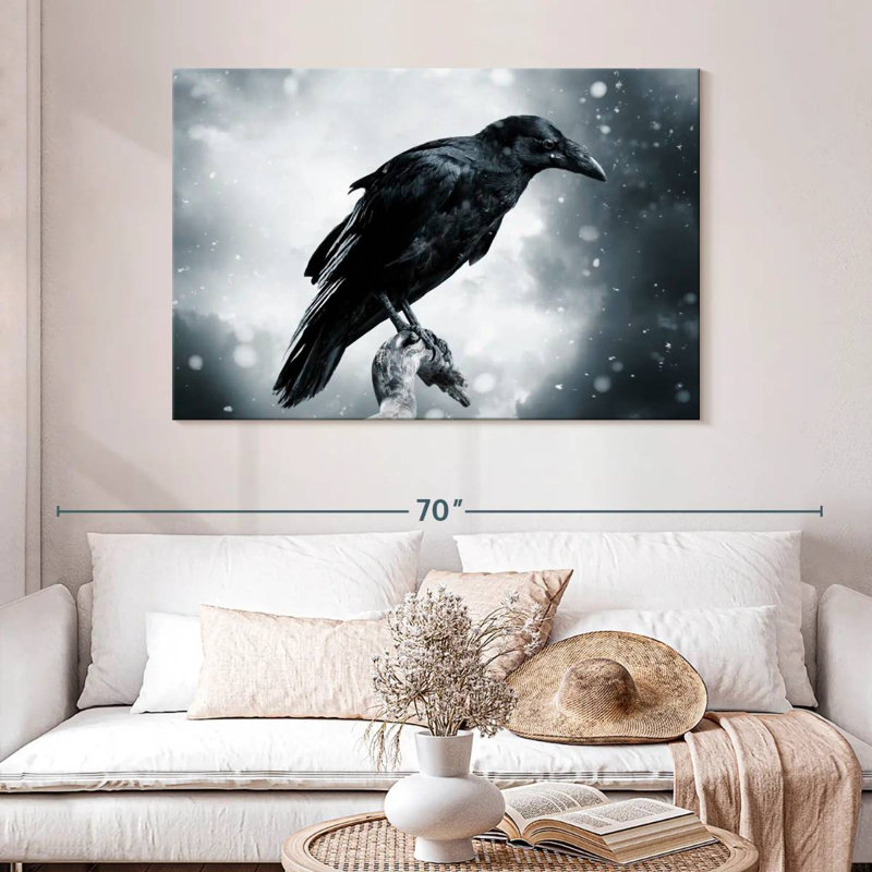 Corbeau noir Brampt, H 32 po x l 48 po
