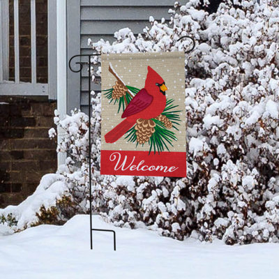 Drapeau de jardin Cardinal Winter Burlap
