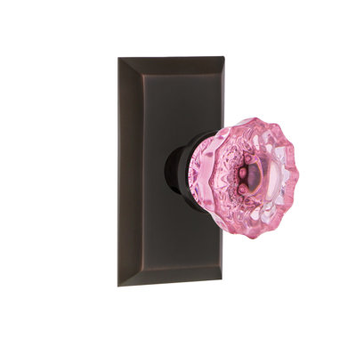 Plaque Studio avec poignée de porte rose cristal