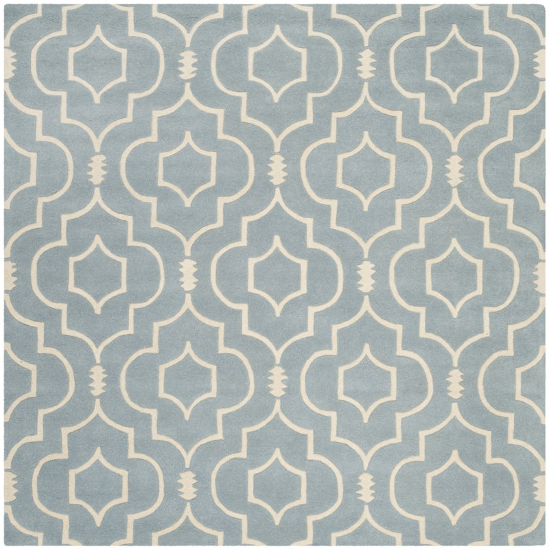 Carolene Hand Tufted Wool Geometric Rug, Square 7'
