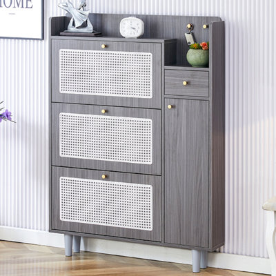 Armoire de rangement moderne minimaliste, armoire à chaussures en rotin japonais, armoire à dessus de lit, petit mobilier de maison. Convient aux couloirs et aux salons. GZ-DI-03 .W1151P147201