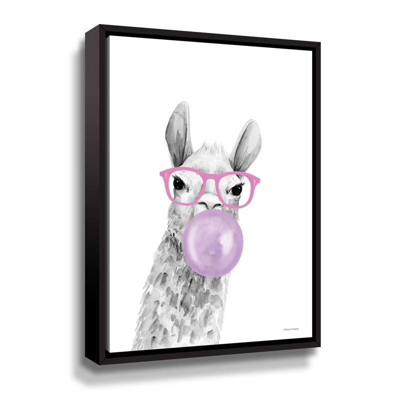 Toile tendue avec bulles Bubble Gum Alpaca, Cadre noir, H 18 po x l 14 po