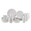 Annabel 40-Piece Lightweight Chip-Resistant Bone China Dinnerware Set, Service for 8