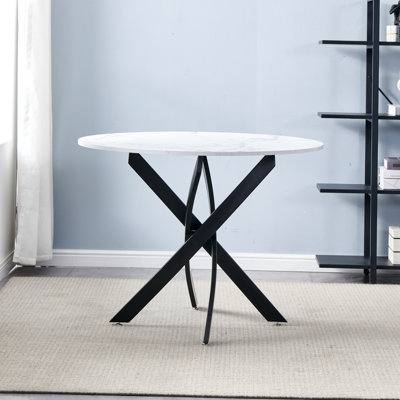 Round Metal Base Dining Table