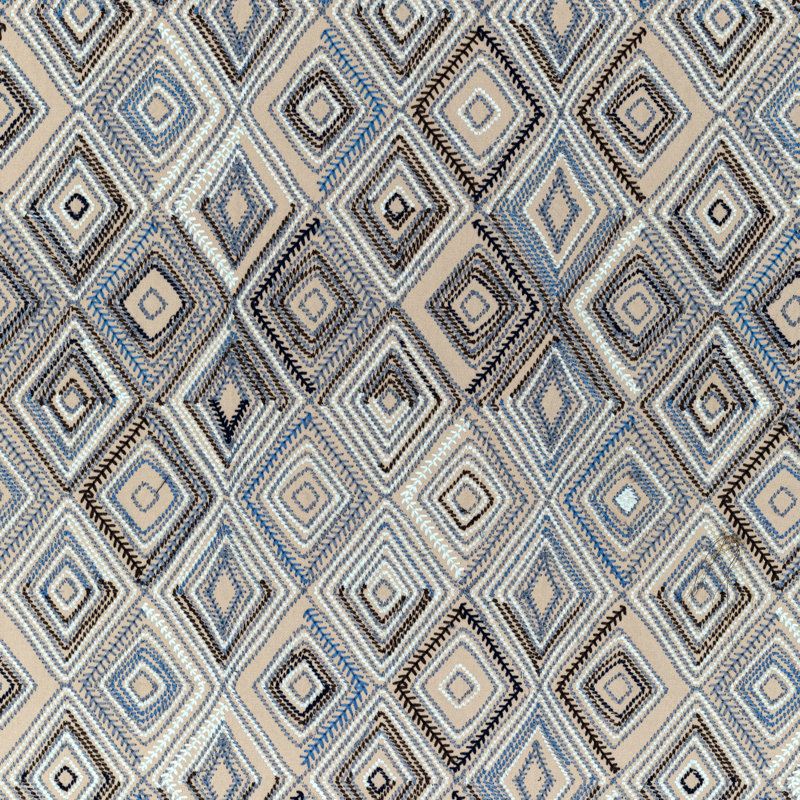 Breckenridge Bowen Embroidery Fabric, Denim