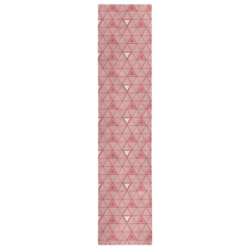 Classic Hand Drawn Triangles Table Runner, 16" x 72", Apple Red