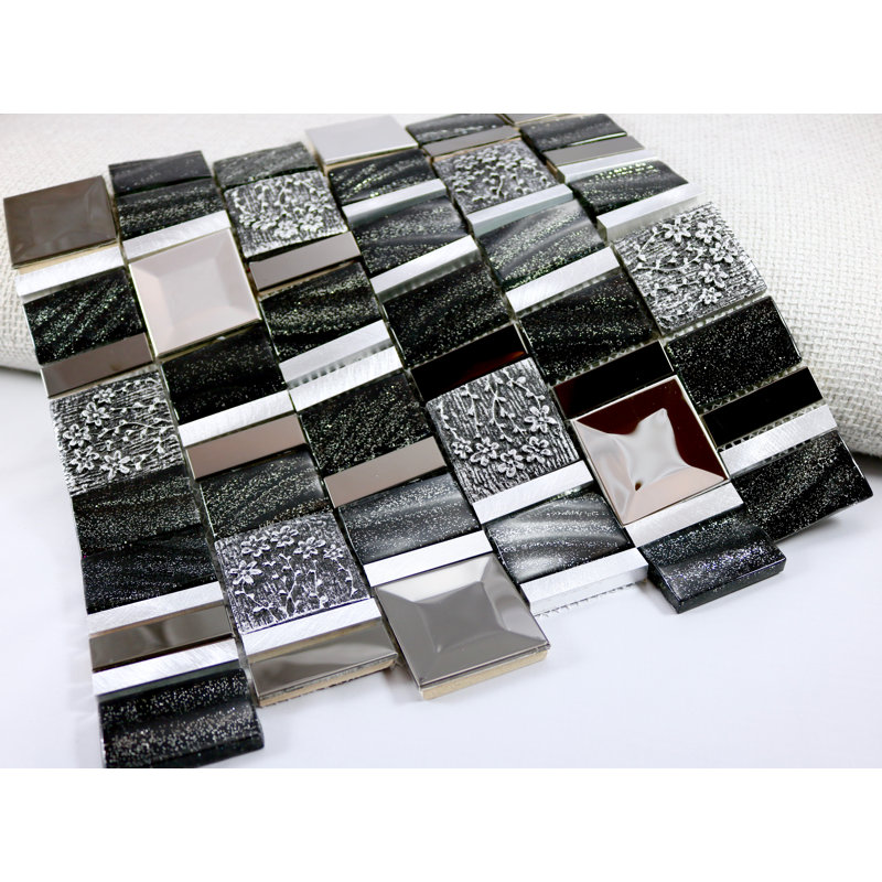 Vitray Random Sized Ceramic/Metal/Glass Random Mosaic Wall & Floor Tile