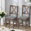 Chaises de salle à manger rustiques confortables, ensemble en bois et en lin pour la cuisine et la maison