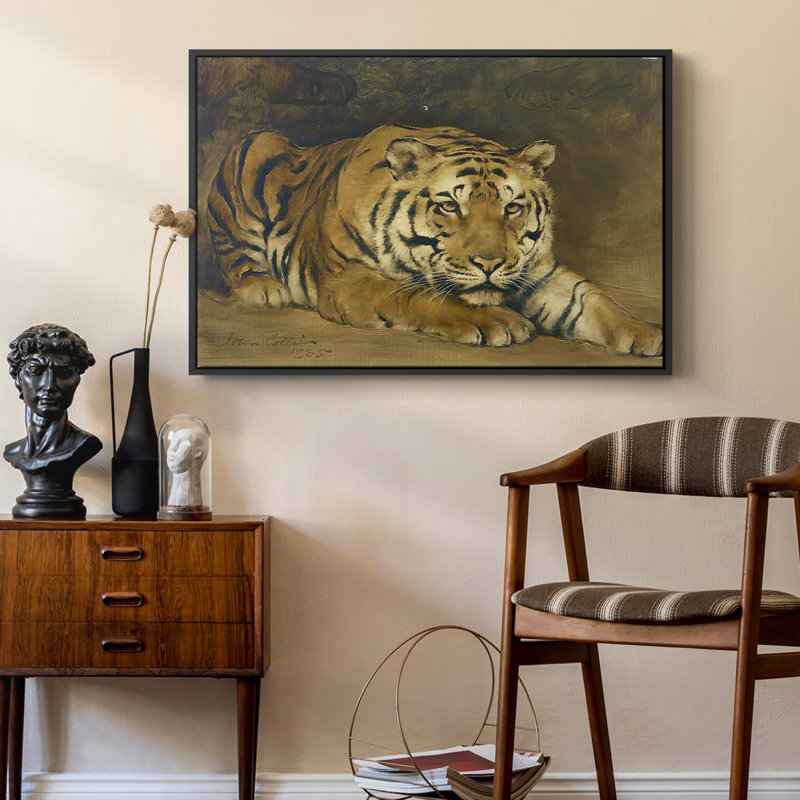Étude d'un tigre pour un cirque, 1885 - John - Collier tendu avec toile tendue, 24 po x 36 po, Noir