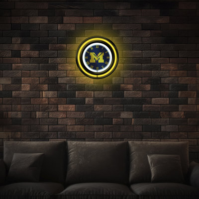 NCAA University Of Michigan 15" Neon Clock