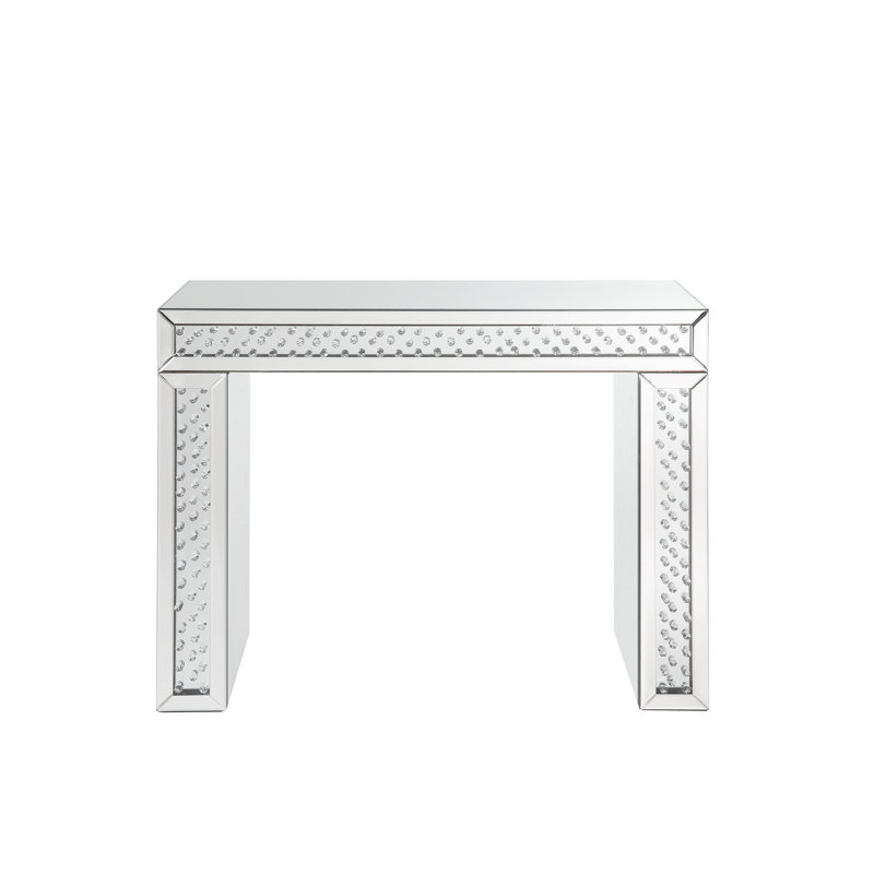 Nysa Mirrored & Faux Crystals Vanity Desk (Assembled)