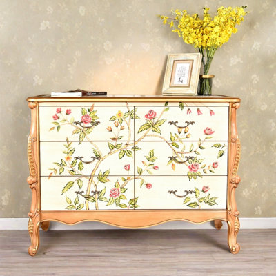 Simple Hand-painted Distressed Wooden Sideboard