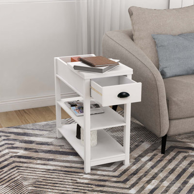 Table d'appoint étroite avec tiroir, table d'appoint