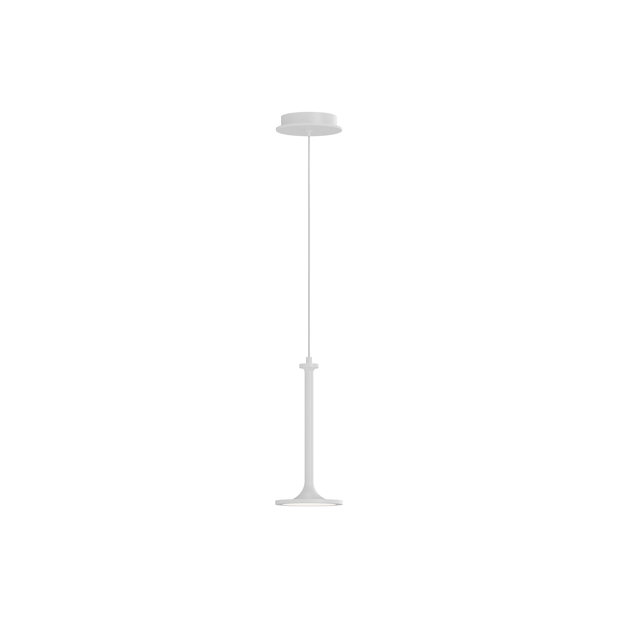 Daveney Single Light Dimmable LED Pendant, 12.38" H x 5.63" W x 5.63" D, White