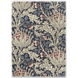 Morris Hand Tufted Wool Floral Area Rug in Blue