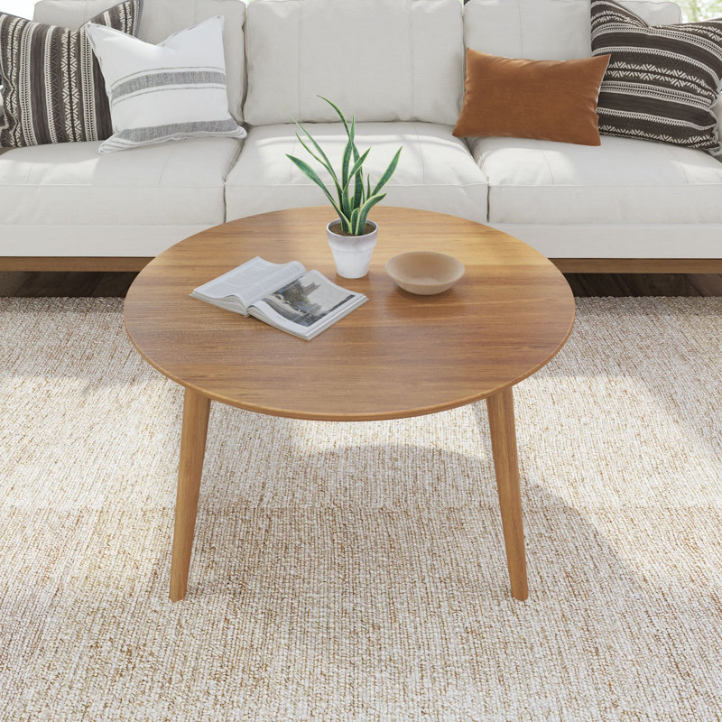Leaford Solid Wood Single Coffee Table, Pecan