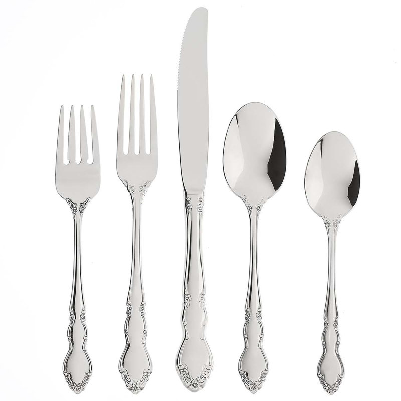 Dover 5 Piece 18/10 Stainless Steel Flatware Set, Service for 1