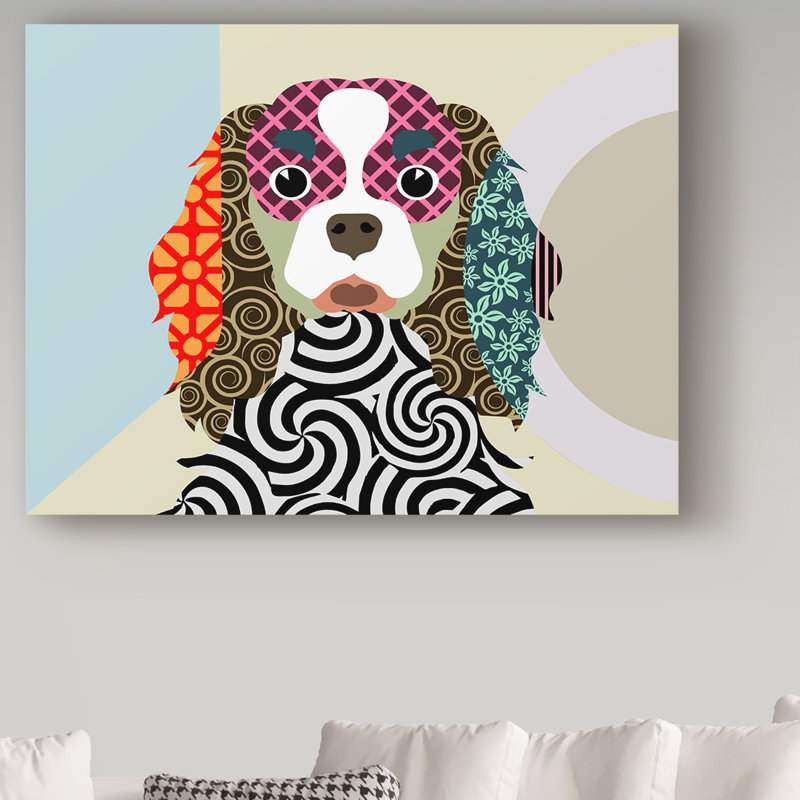 «Cavalier King Charles Spaniel» par Buckey, impression sur toile tendue, H 35 po x l 47 po x P 2 po