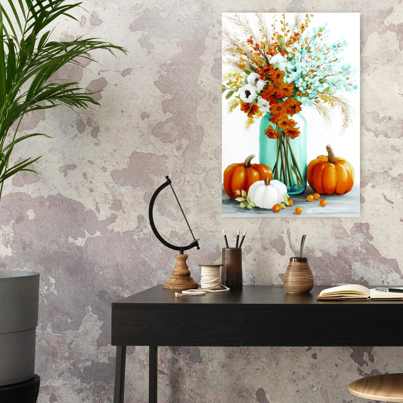 Art contemporain, art mural d'automne moderne, H 24 po x l 16 po