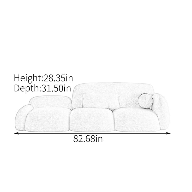 Nordic in-line sofa, 28.35" H x 82.68" W x 31.5" D