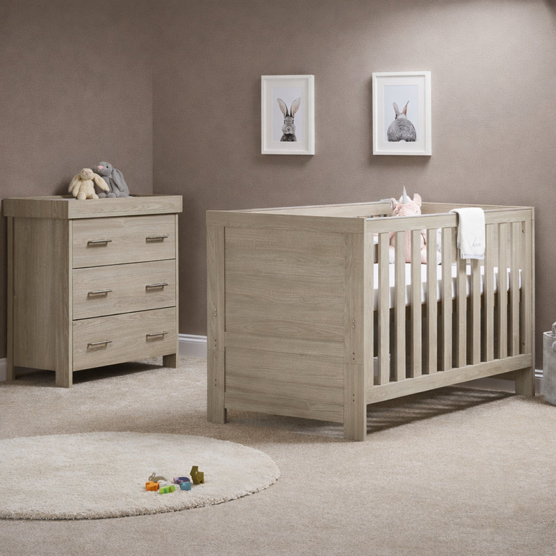 Nika Cot Bed 2-Piece Nursery Furniture Set, Grey Wash