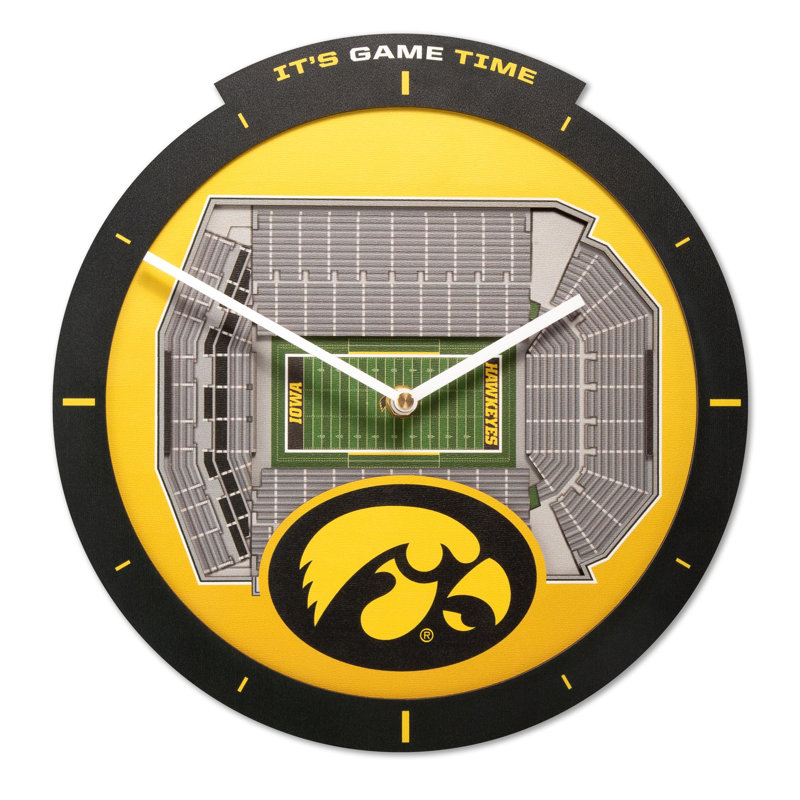  NCAA Iowa Hawkeyes Stadiumview 3D horloge murale, Horloge murale Iowa Hawkeyes Stadiumview 3D