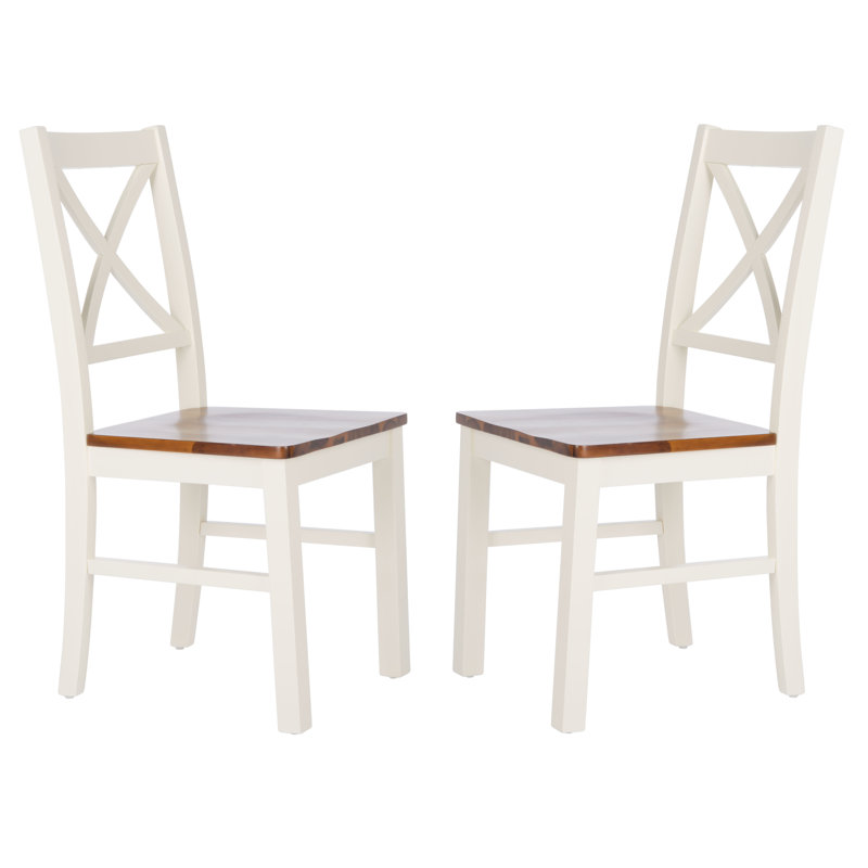 Chaise de salle à manger 18 "Cannava, Blanc/noyer