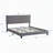King Size Upholstered Platform Bed Frame with Button Tufted Linen Fabric Headboard, No Box Spring Needed, Wood Slat Support, Easy Assembly, Gray